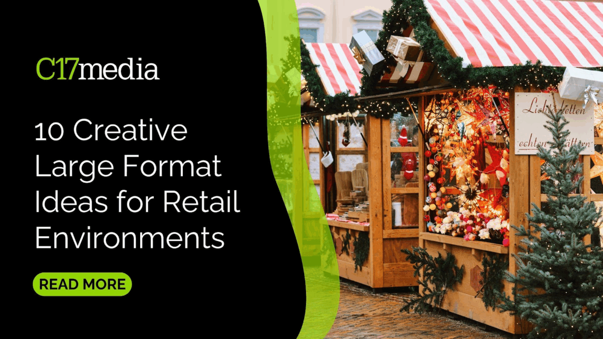 A billboard design with the business logo, blog title, and read more option.